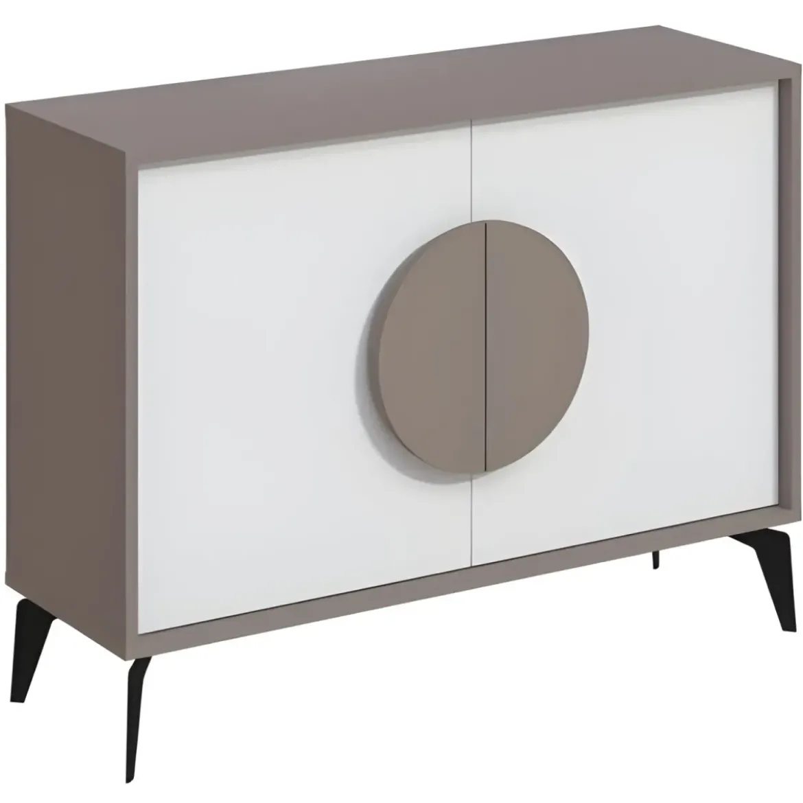 Madia Soggiorno Moderna 110 cm Tortora Ante Bianco Piedini Salvaspazio