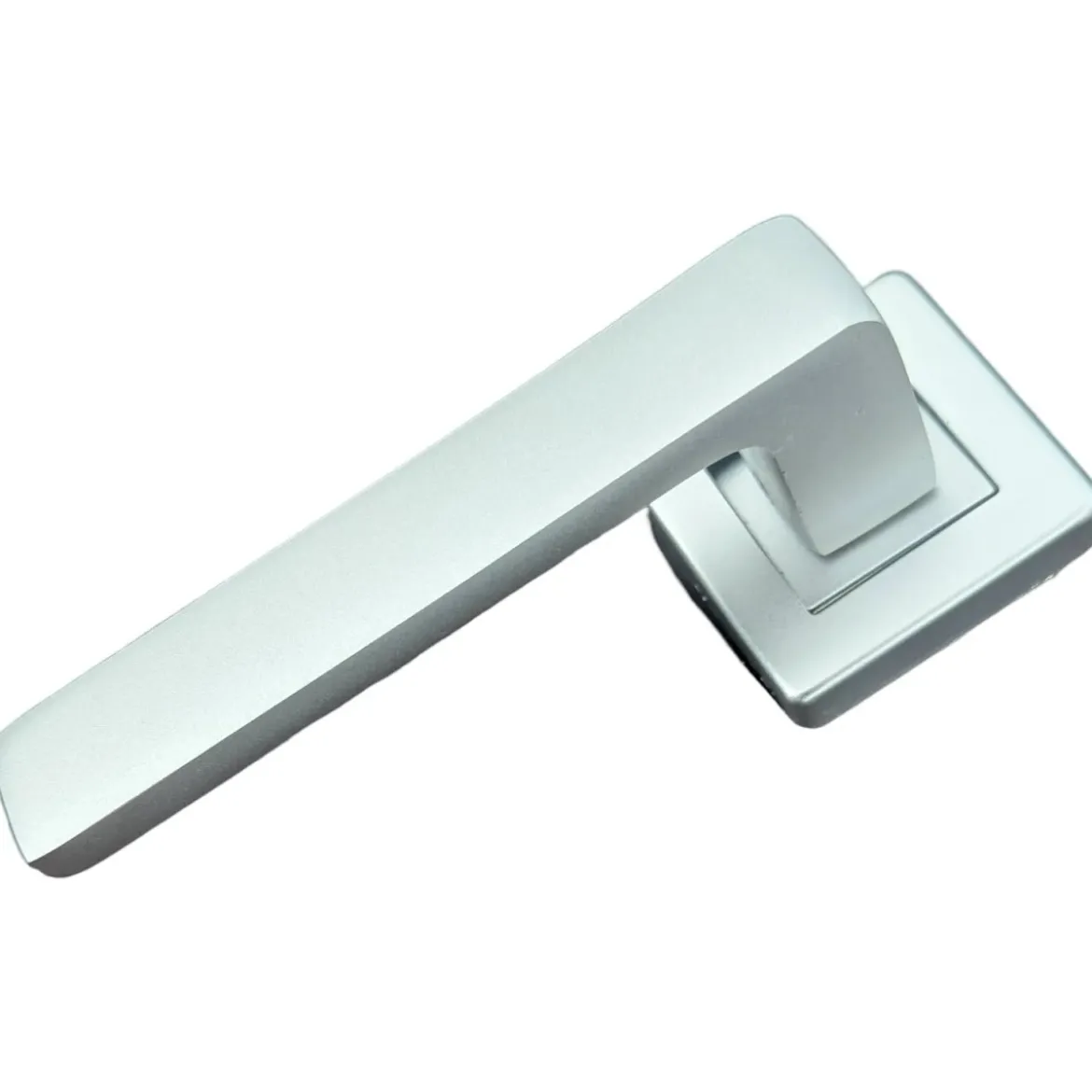Maniglia Porta Blindata Kit Accessori Quadrato con Pomo Esterno Argento