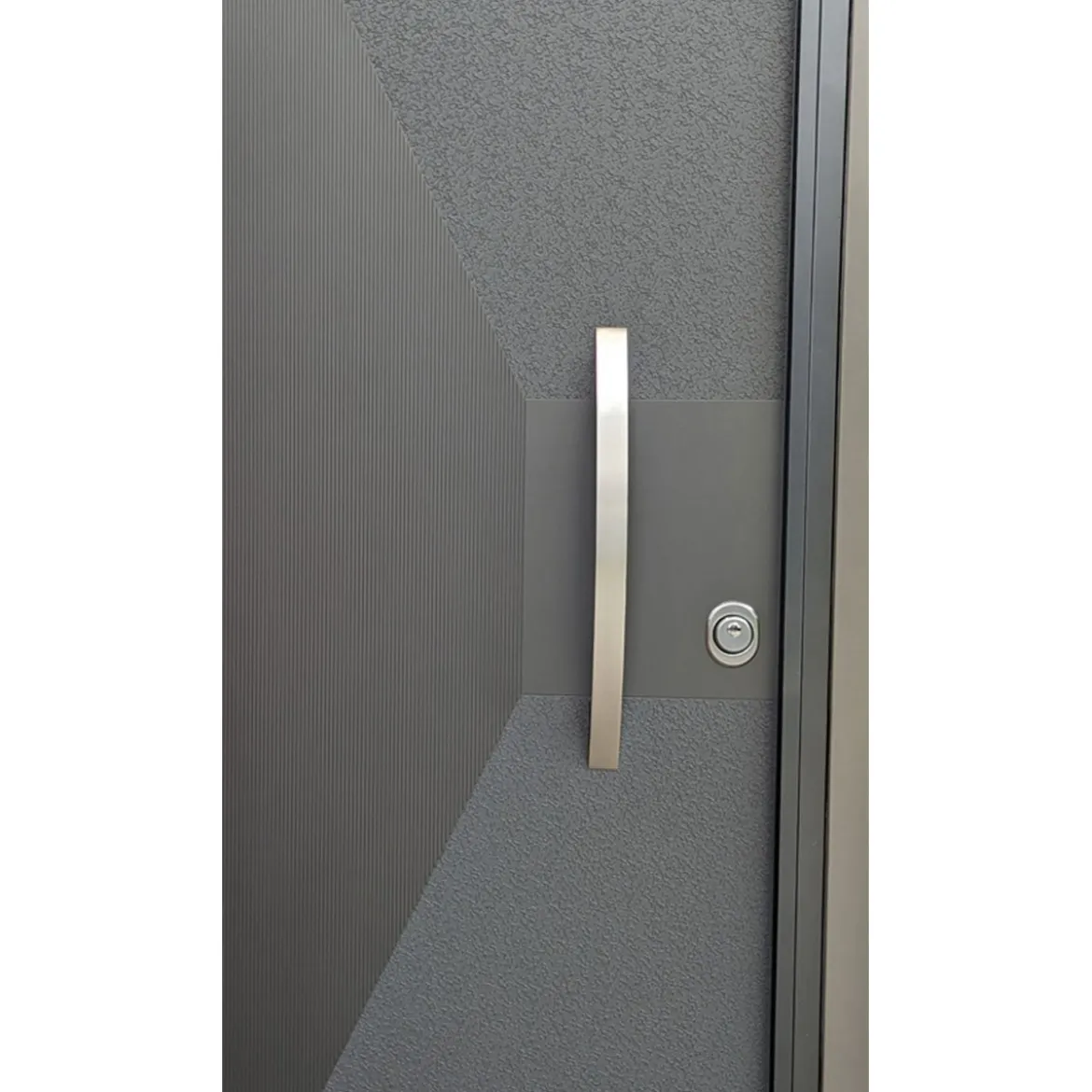 Maniglione Curvo 60cm Argento Piatto Mezzaluna per Porta Blindata da Ingresso