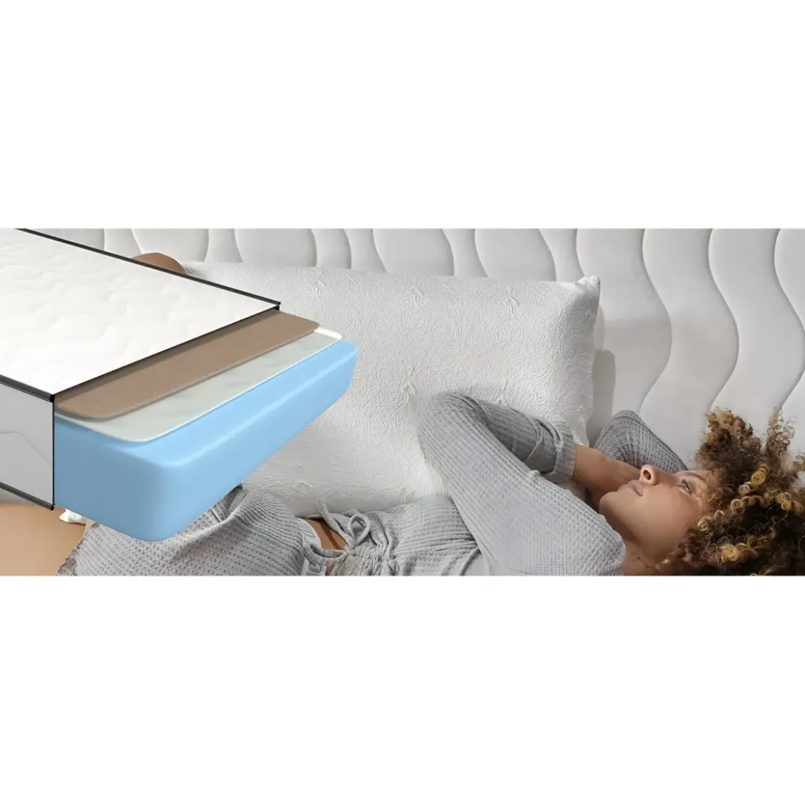 Materasso Waterfoam Una Piazza e Mezza 120x195 cm h12 cm Ortopedico