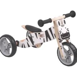 Minibike 2 in 1 Zebra in Legno per Bambini 18–36 Mesi Bici Equilibrio