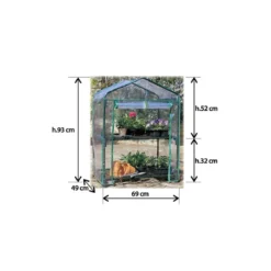 Mini Serra per Piante con Ruote da Giardino Balcone Terrazzo Copertura in PVC
