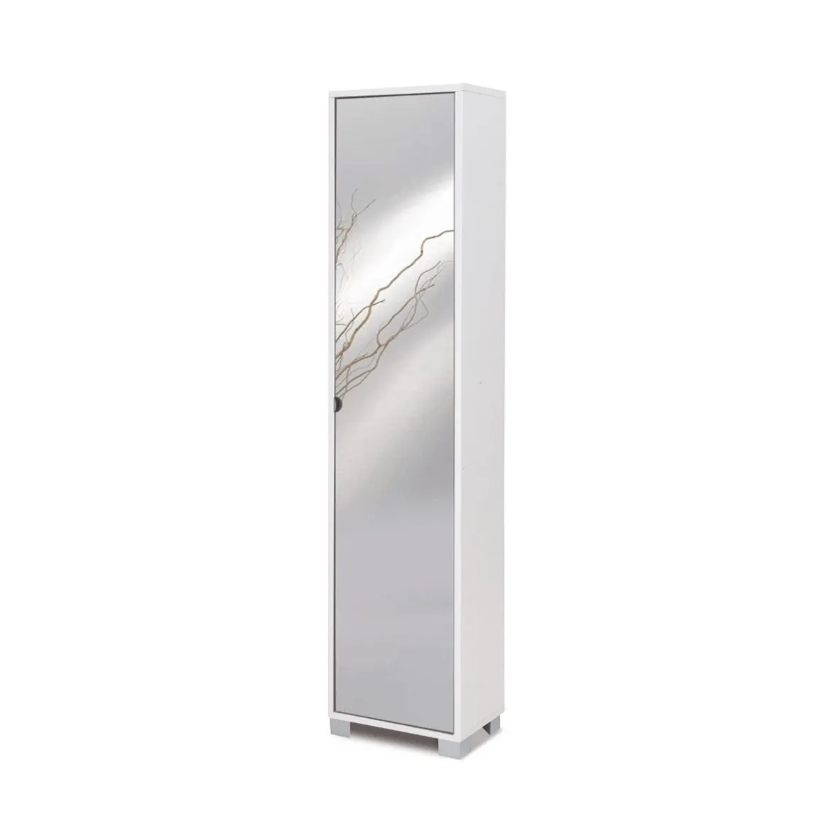 Mobile Alto 1 Anta 190 con Specchio Ingresso Scarpiera Armadio a Colonna Bagno