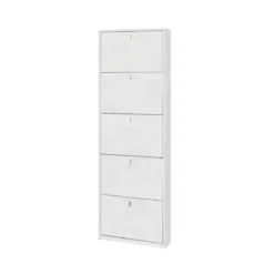 Mobile Alto Scarpiera 5 Ante Ribalta Ossido Slim Legno Porta Scarpe Salvaspazio