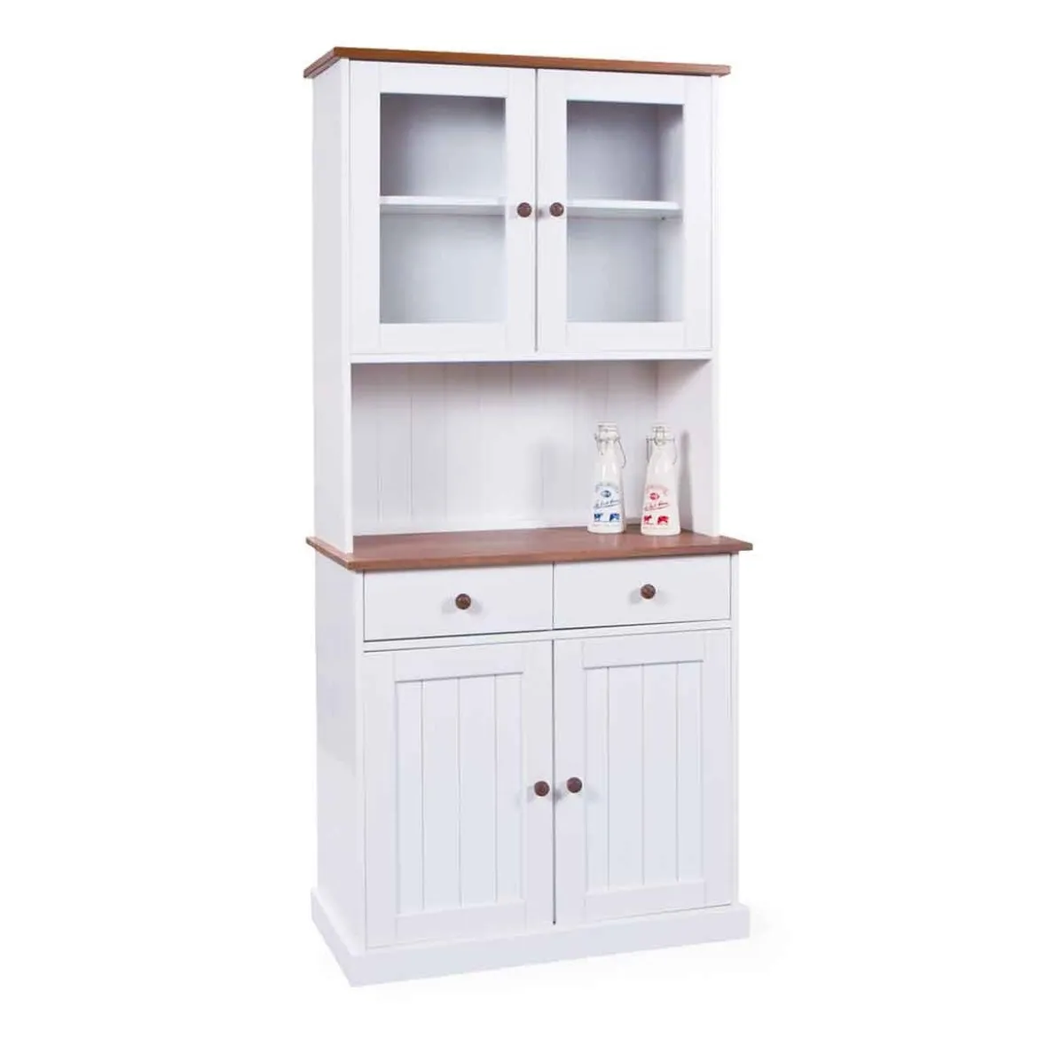 Mobile 2 Ante con Cassetti Bianca Credenza Alta Vetrina Ingresso Moderna Legno