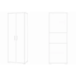 Mobile Armadio 2 Ante Bianco Cemento in Legno Multiuso Ufficio Camera
