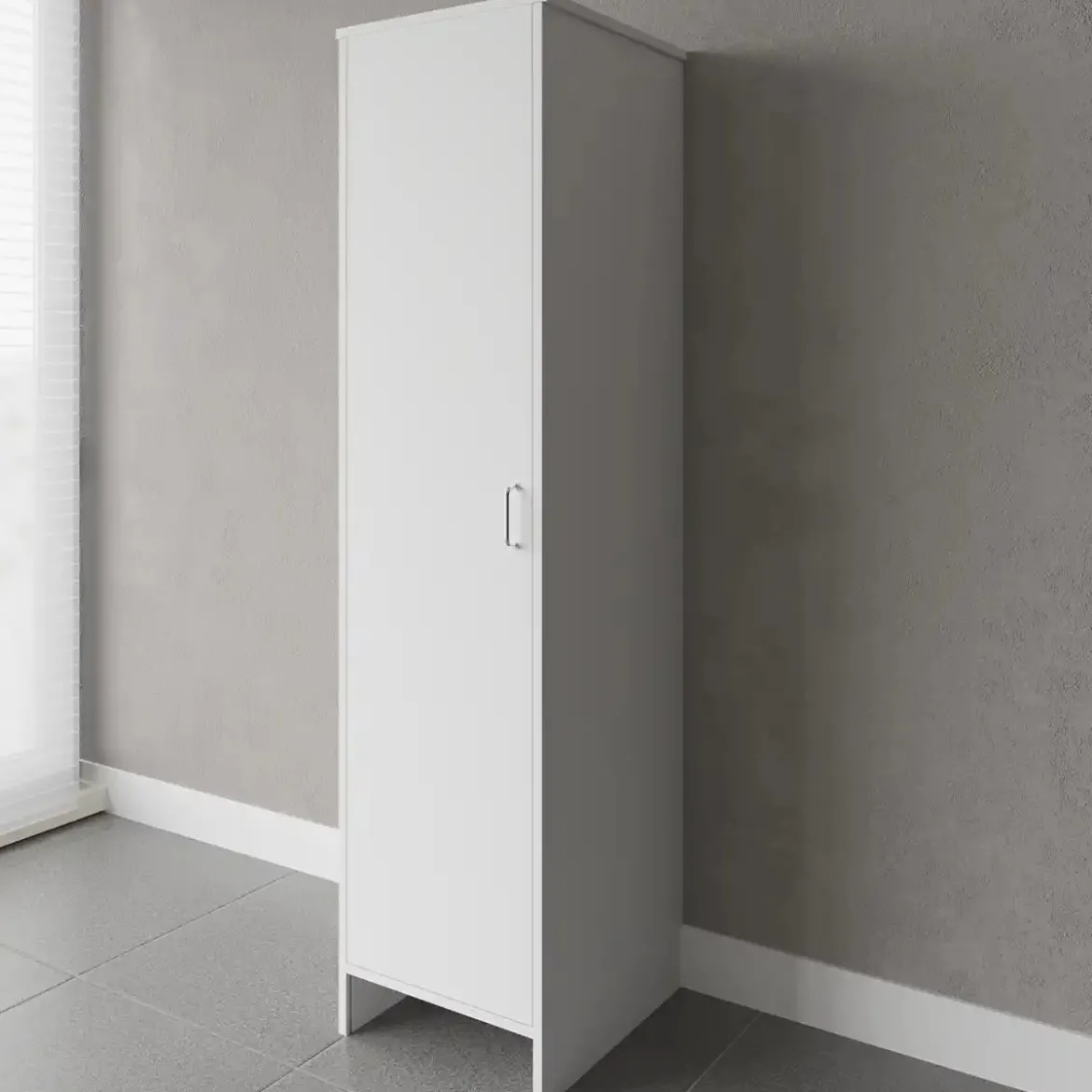 Mobile Bagno a Colonna in PVC Bianco 46,5x49x182 cm Lavanderia