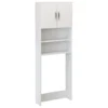 Mobile Coprilavatrice con Ripiani e 2 Ante da Interno 64x20x180 cm Bianco