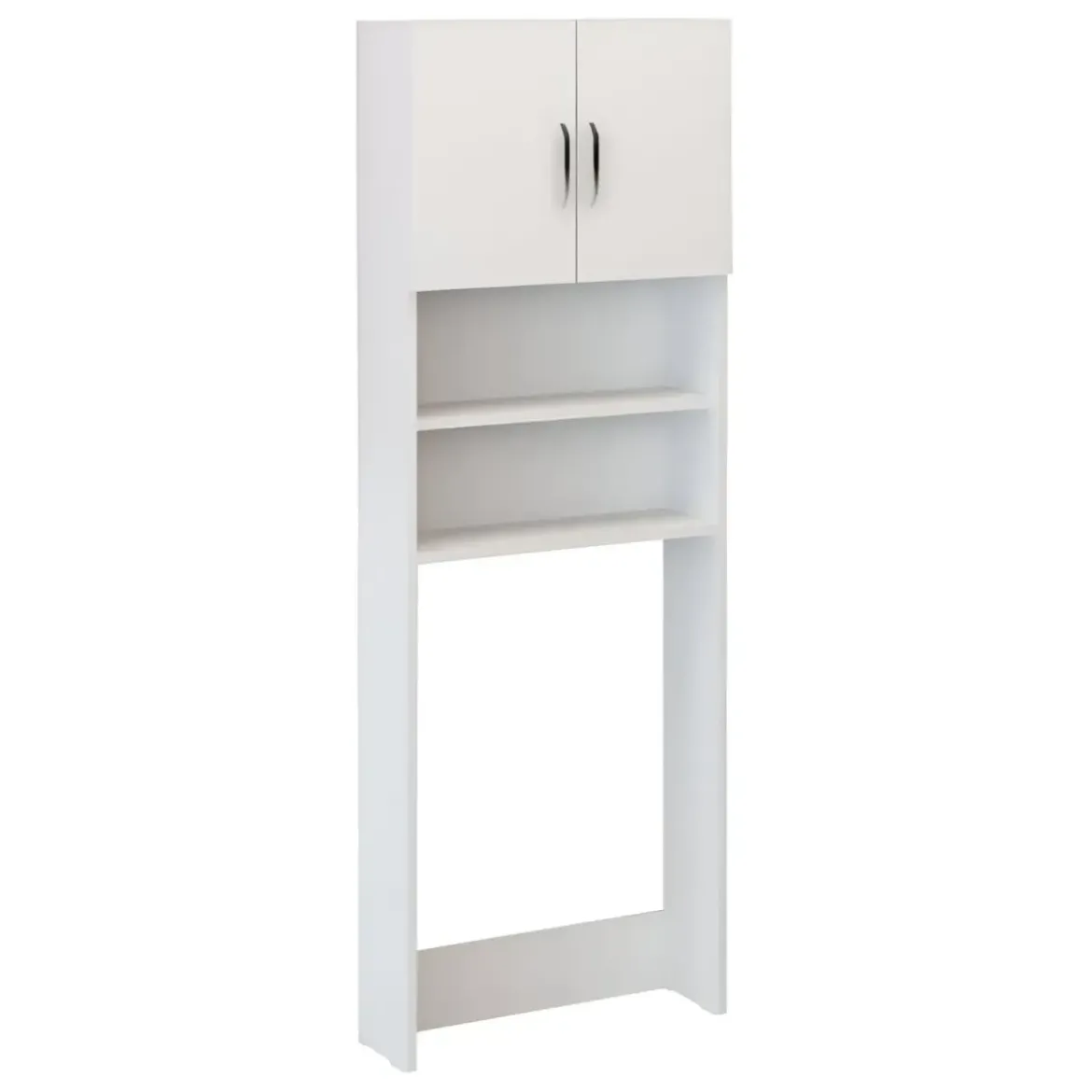 Mobile Coprilavatrice con Ripiani e 2 Ante da Interno 64x20x180 cm Bianco