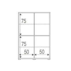 Mobile Credenza 4 Ante Bianco Venato Buffet Ripiani Ufficio Dispensa Soggiorno