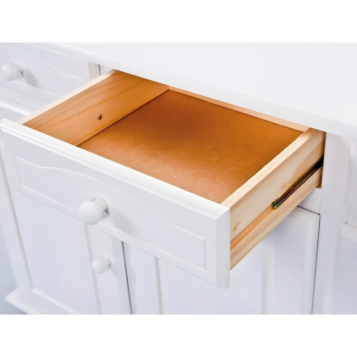 Mobile Credenza Bianco 3 Ante Cassetti Shabby Buffet Dispensa Soggiorno Cucina