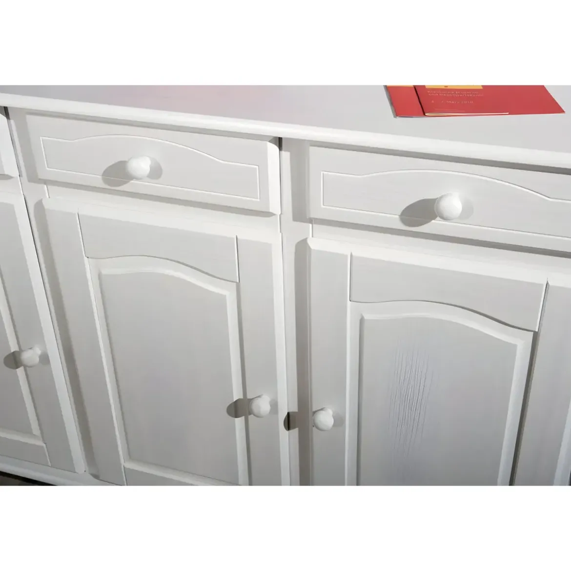 Mobile Credenza Bianco 3 Ante Cassetti Shabby Buffet Dispensa Soggiorno Cucina