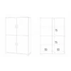 Mobile Credenza con 4 Ante Cemento Bianco Lucido Buffet Madia Soggiorno