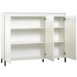 Mobile da Ingresso 138x110 cm Bianco Moderno 3 Ante 4 Ripiani