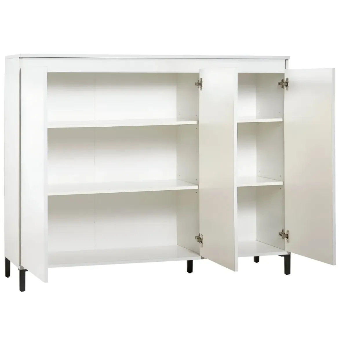 Mobile da Ingresso 138x110 cm Bianco Moderno 3 Ante 4 Ripiani