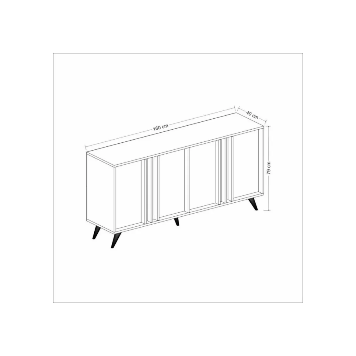 Mobile da Soggiorno Madia 4 Antracite Noce Piattaia Credenza Soggiorno Ingresso