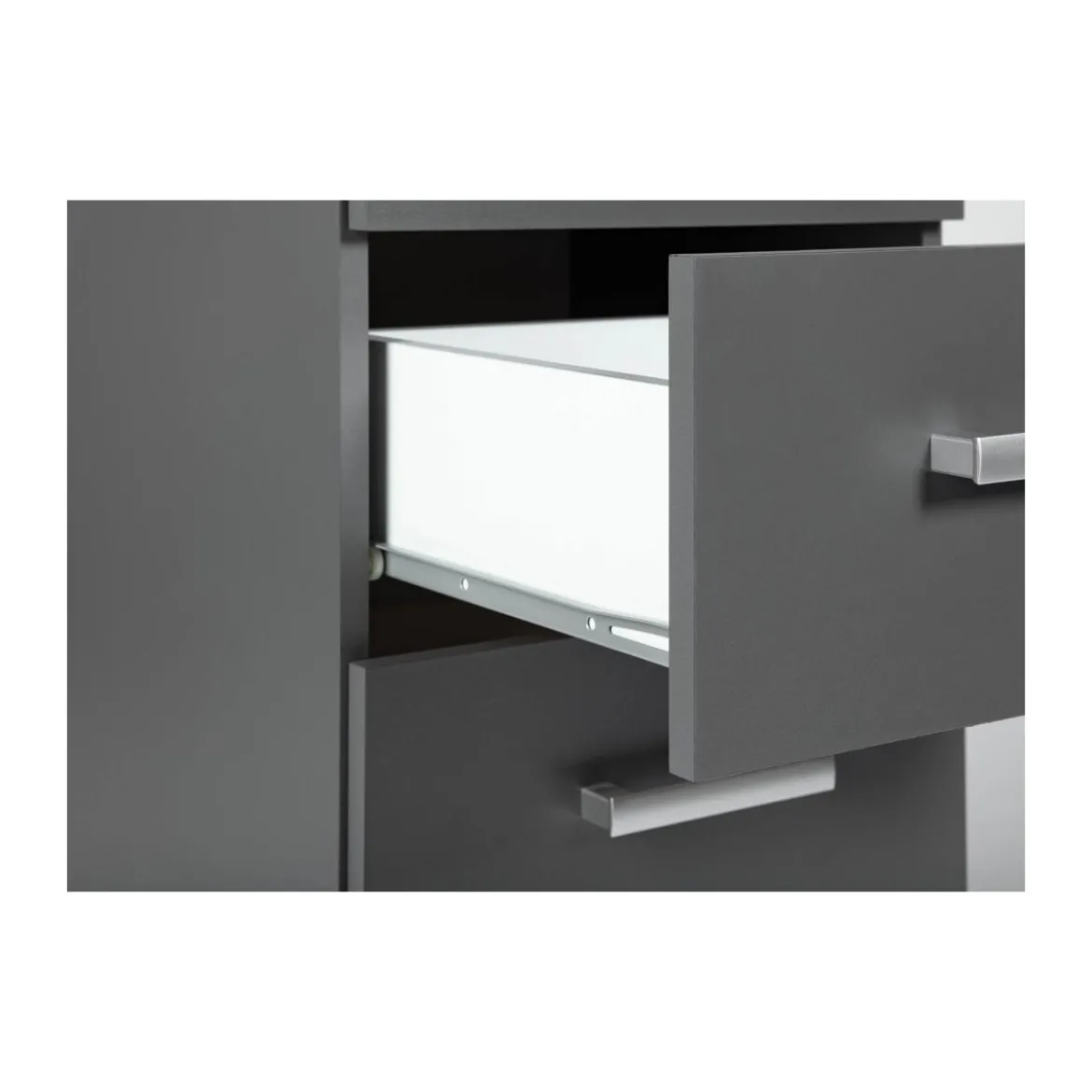 Mobile Grigio Cassettiera 40 con 4 Cassetti Comodino Mobiletto Moderno Ufficio