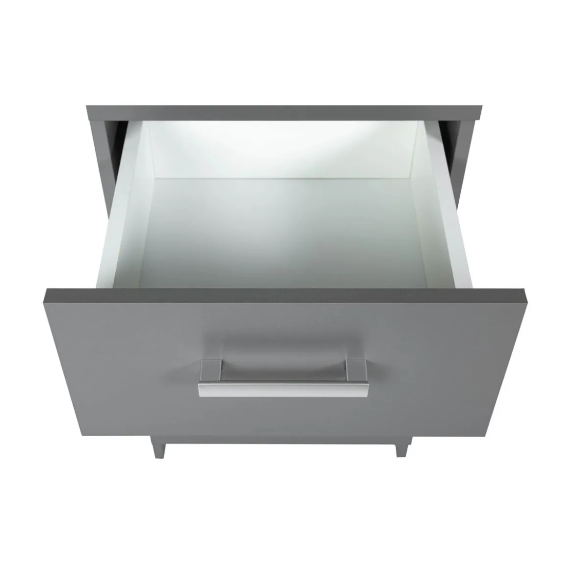 Mobile Grigio Cassettiera 40 con 4 Cassetti Comodino Mobiletto Moderno Ufficio