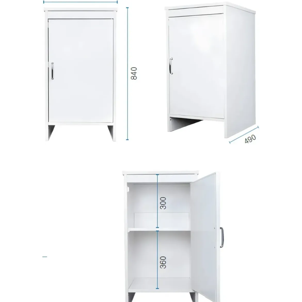 Mobile Lavanderia 46,5x49x84 cm PVC 1 Anta Bianco Salvaspazio