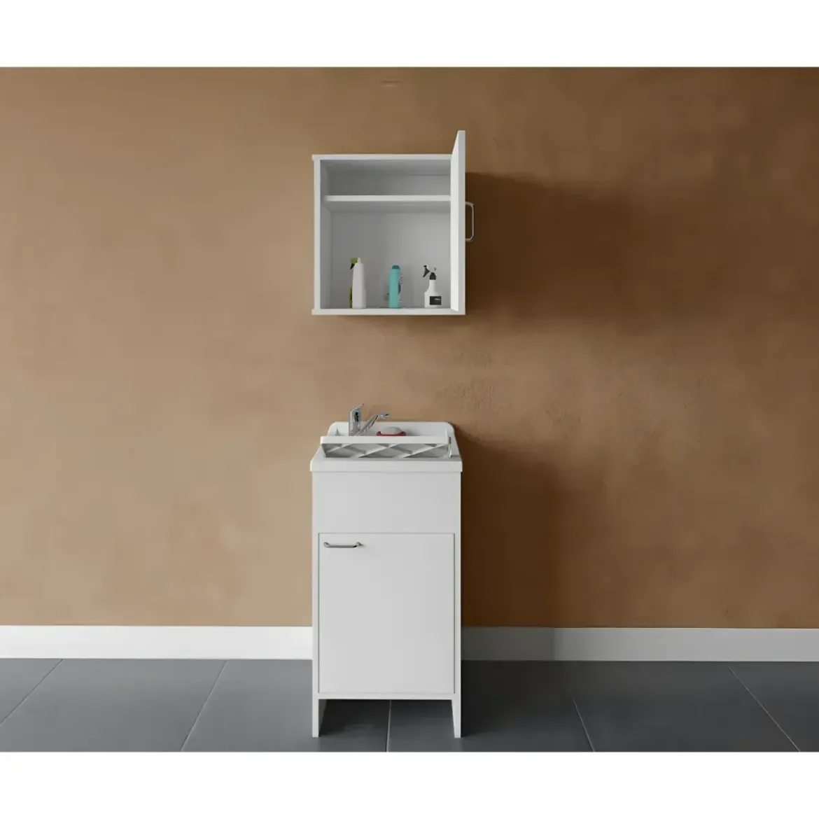 Mobile Lavatoio 45x50x85 cm con Pensile 45x34x52 cm 1 Anta