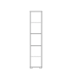 Mobile Libreria 40 a Colonna 200 cm Grigia 5 Ripiani a Giorno da Ufficio Stretta