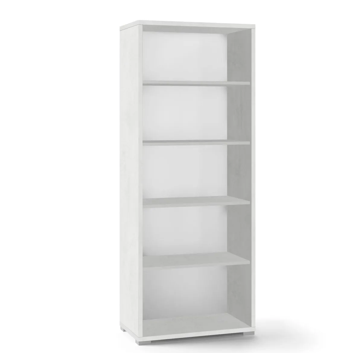 Mobile Libreria Alta 200 Ossido Bianco Ripiani Ufficio Scaffale Bambini Moderna