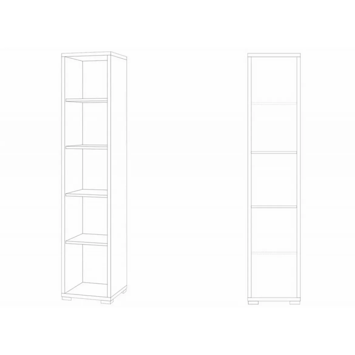 Mobile Libreria Colonna 180 Noce 5 Ripiani Giorno Stretta Studio Legno