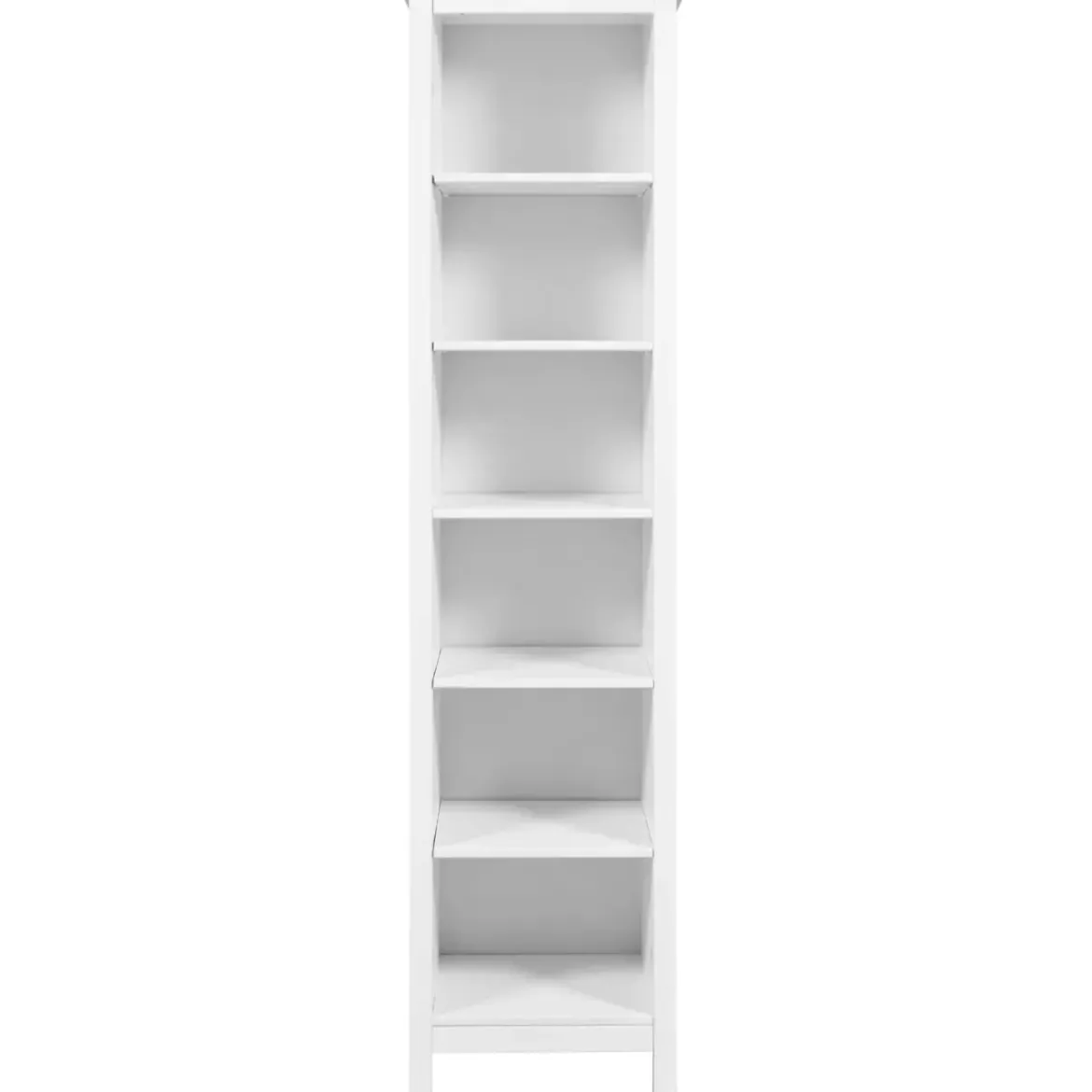 Mobile Libreria Soggiorno Camera Alta in Legno MDF Bianco 6 Ripiani