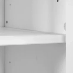 Mobile Libreria Soggiorno Camera Alta in Legno MDF Bianco 6 Ripiani