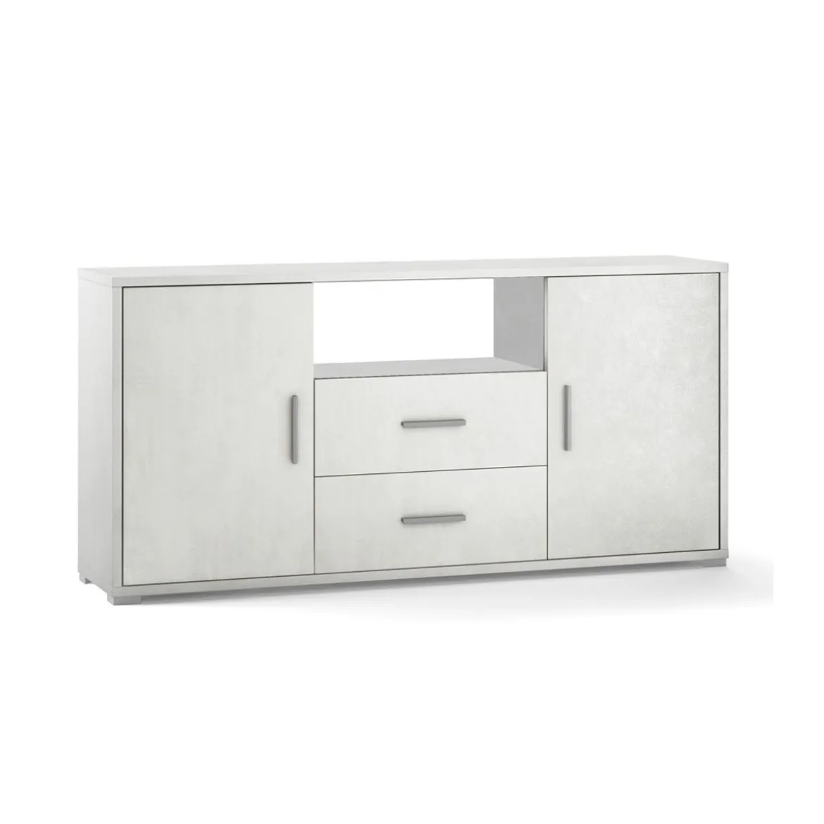 Mobile Madia 2 Ante 2 Cassetti Ossido Bianco Contenitore Credenza PortaTv Salone