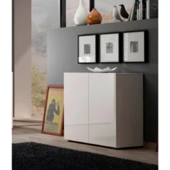 Mobile Madia 90x38x79 cm con 2 Ante e Ripiano