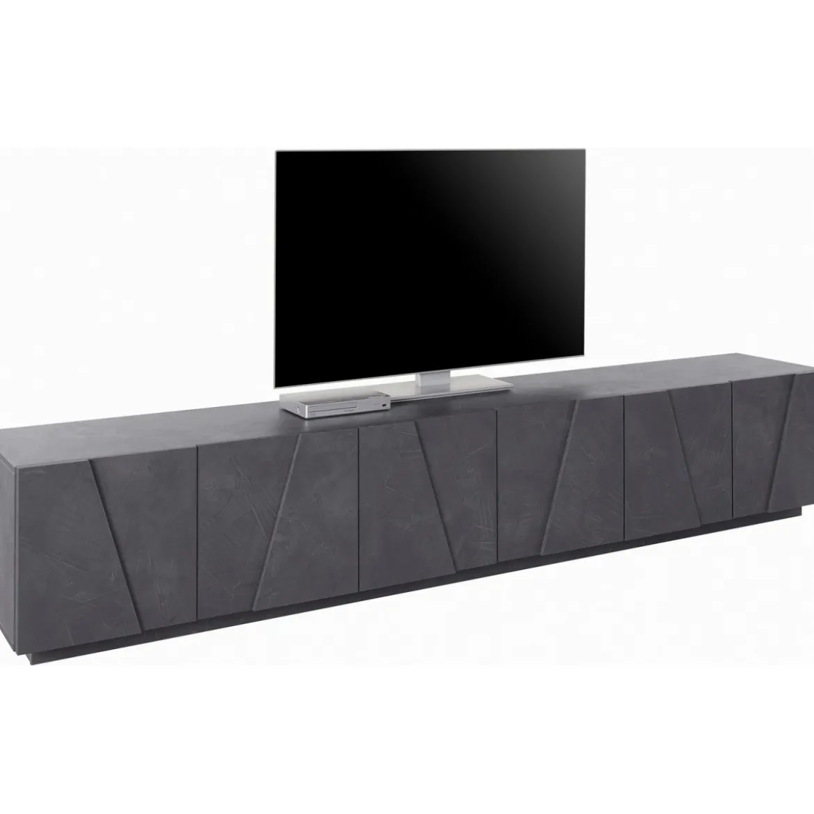 Mobile Moderno 240 Basso Porta TV Ardesia Soggiorno Anta Battente Credenza