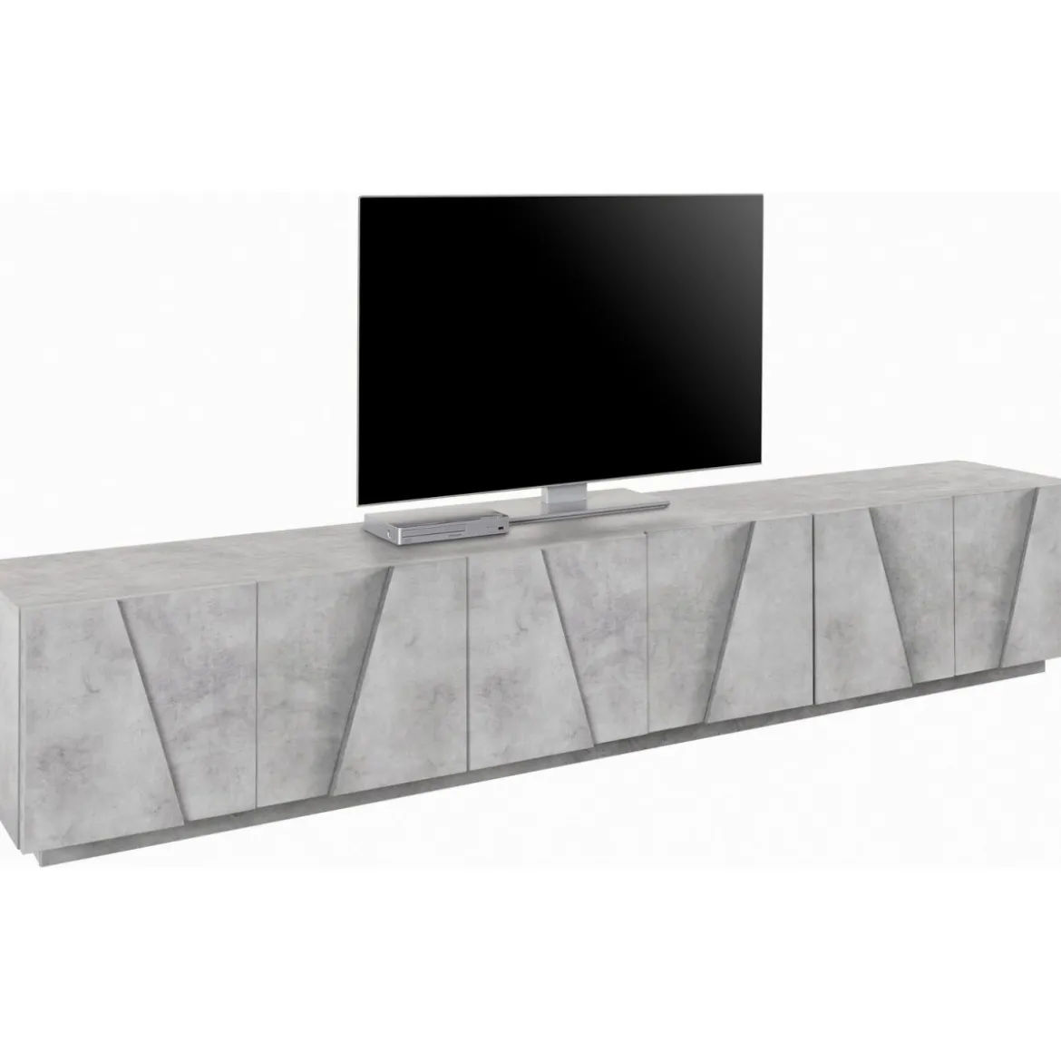 Mobile Moderno Cemento 240 Basso Porta TV Soggiorno Anta Battente Credenza