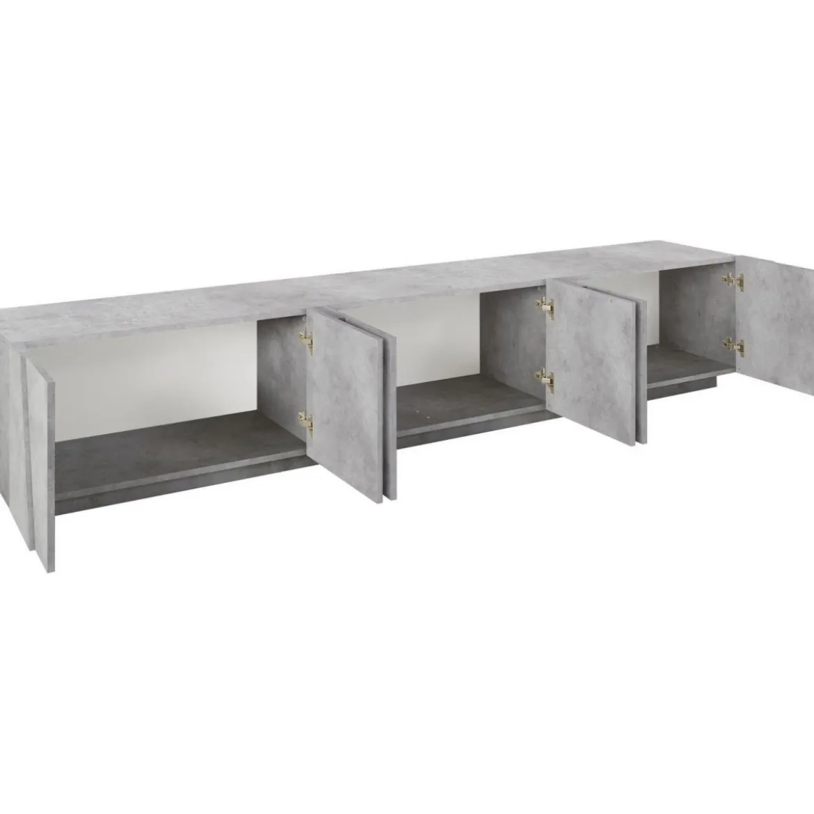 Mobile Moderno Cemento 240 Basso Porta TV Soggiorno Anta Battente Credenza