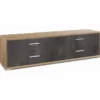 Mobile Moderno 180 Noce Nero TV 4 Cassetti Credenza Cassettiera in Legno