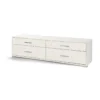 Mobile Moderno Porta TV 180 Ossido Bianco con 4 Cassetti Soggiorno Basso Parete