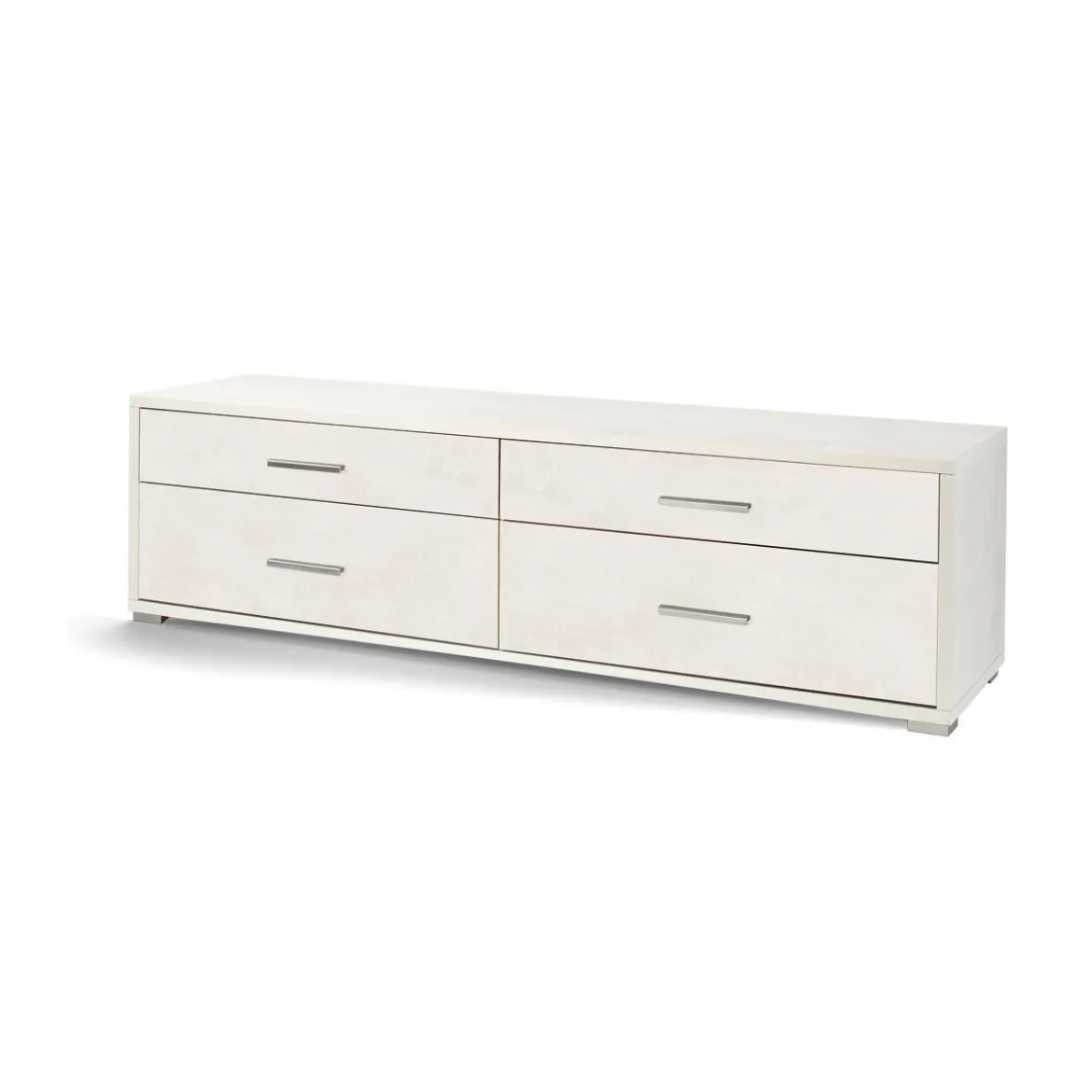 Mobile Moderno Porta TV 180 Ossido Bianco con 4 Cassetti Soggiorno Basso Parete