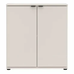 Mobile per Soggiorno Multiuso 2 Ante Beige Credenza Salvaspazio