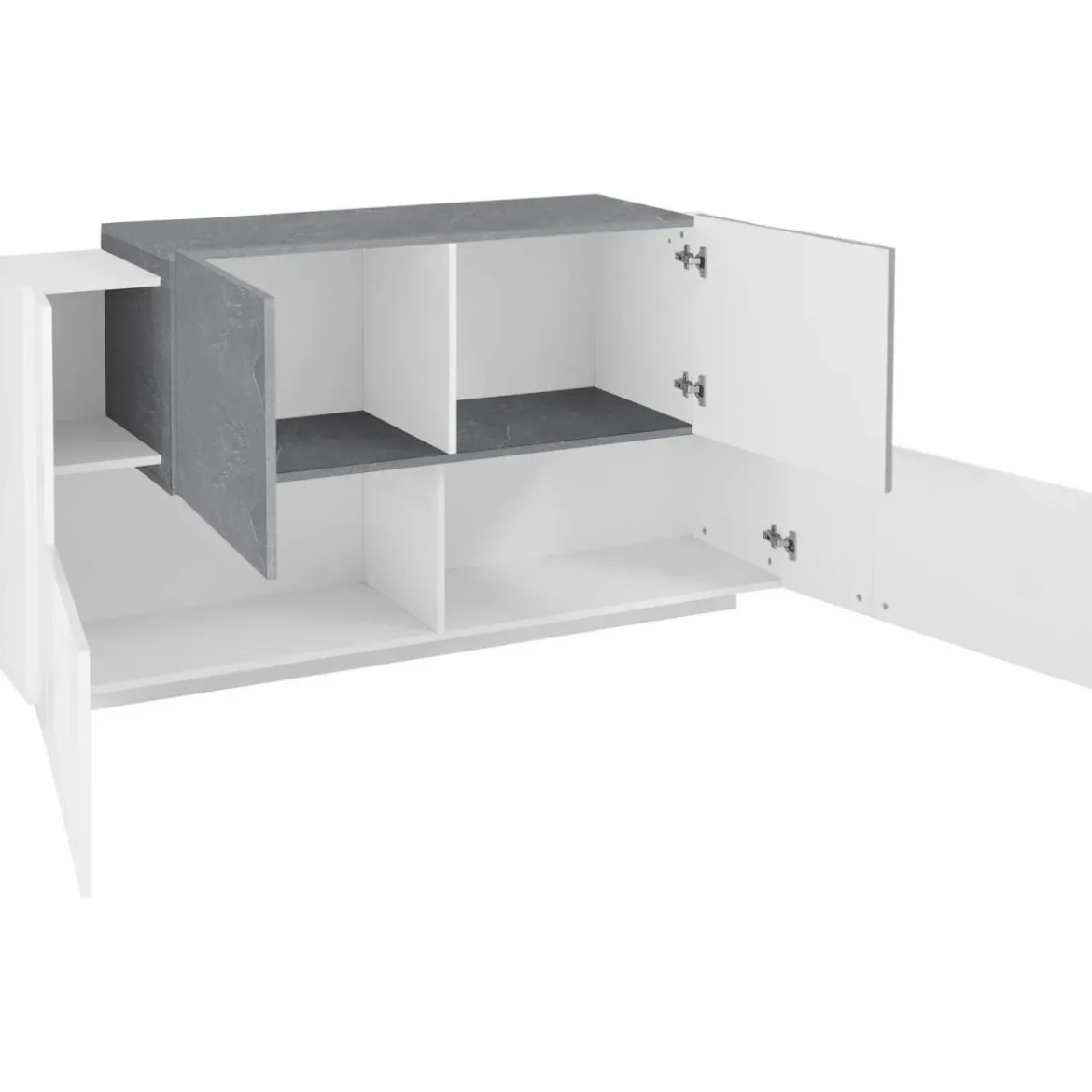 Mobile Porta TV Bianco Acero 160 cm Madia Bassa per Soggiorno