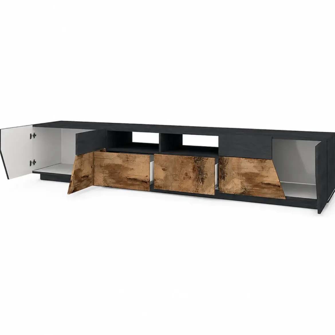 Mobile Porta TV 260 cm Report Acero Pereira 4 Ante 2 Cassetti Legno