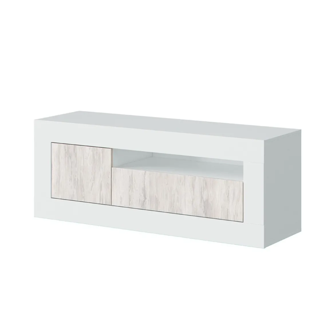 Mobile Porta TV 140 Moderno Bianco Basso Shabby Soggiorno Design Camera in Legno