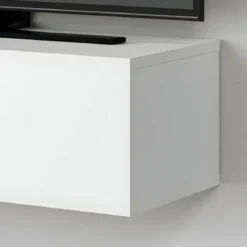 Mobile Porta TV Sospeso Bianco con Ante a Ribalta Moderno Salvaspazio