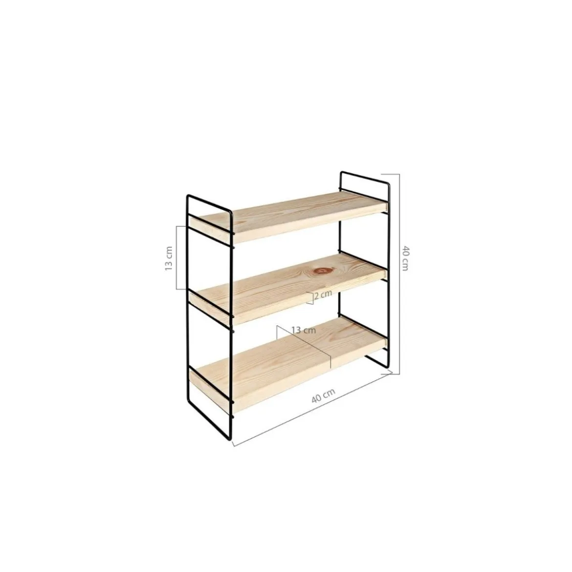 Mobile Scaffale per Trucchi da Bagno Multiuso in Metallo Nero Legno Salvaspazio