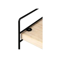 Mobile Scaffale per Trucchi da Bagno Multiuso in Metallo Nero Legno Salvaspazio