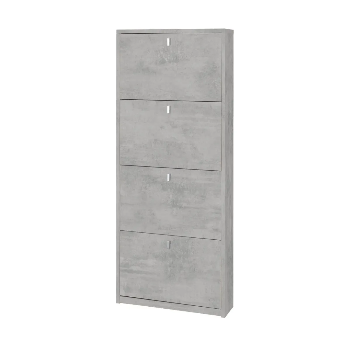 Mobile Scarpiera 4 Ante a Ribalta Grigio Cemento Slim in Kit Legno Salvaspazio