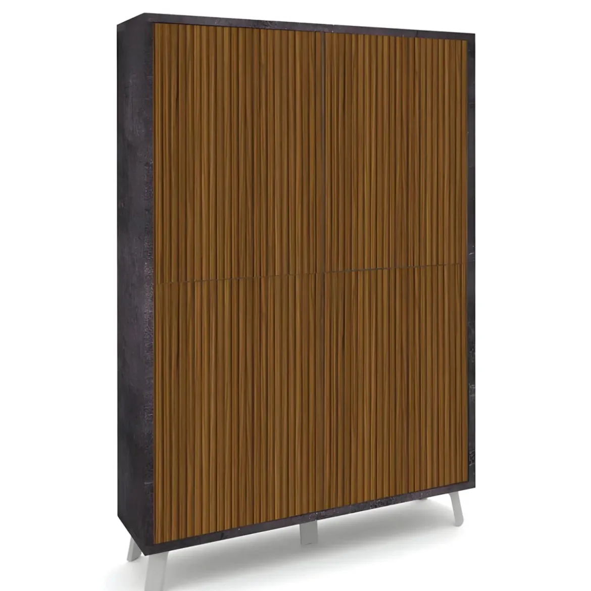 Mobile Soggiorno 4 Ante 108x41x161 cm Rovere e Nero