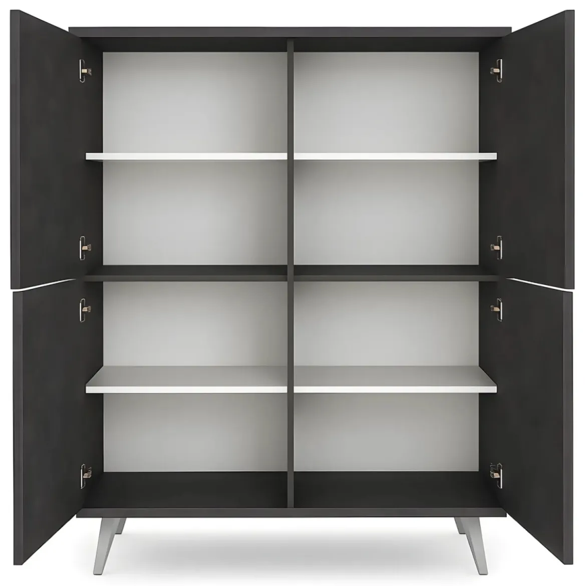 Mobile Soggiorno 4 Ante 108x41x161 cm Rovere e Nero