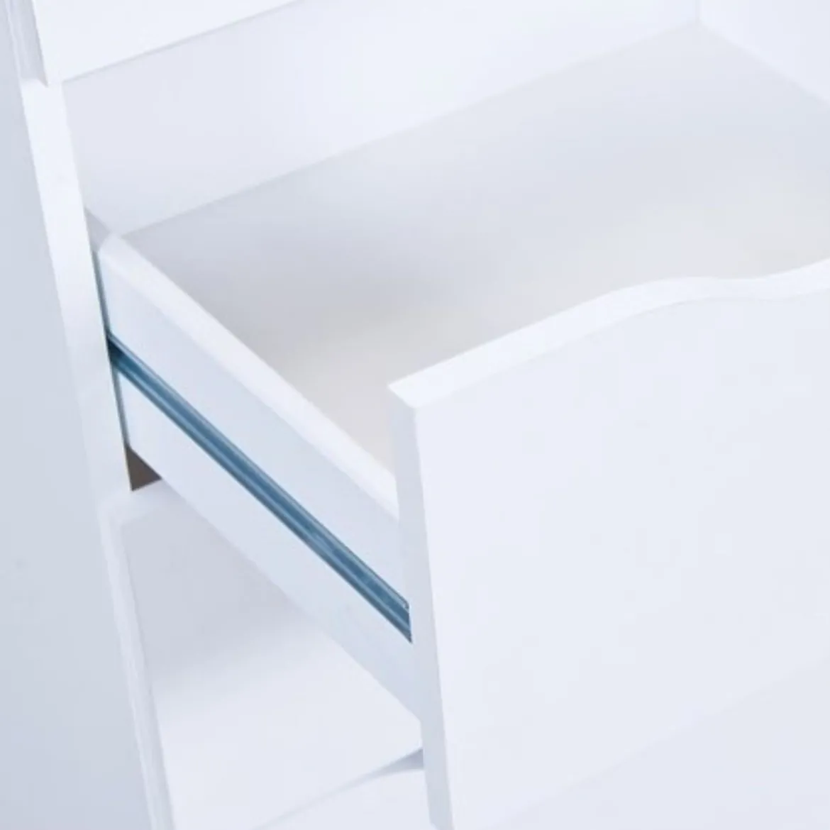 Mobiletto Cassettiera 40 cm 3 Cassetti Bianca Mobile Settimino Comodino in Legno