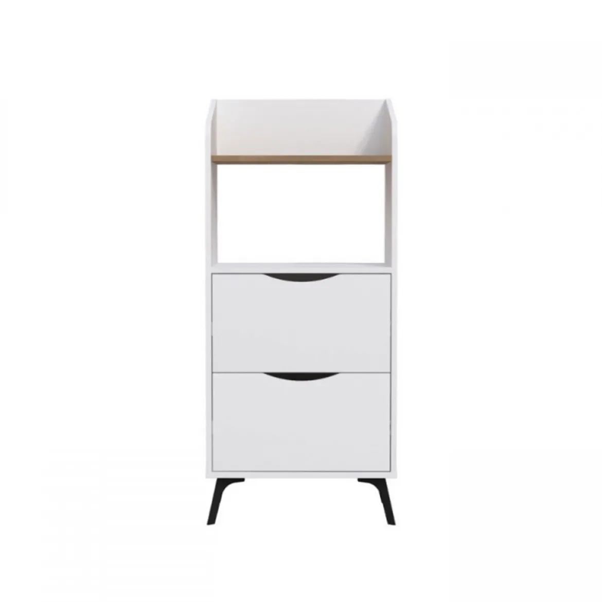 Mobiletto Porta Microonde Multiuso in Legno con Cassetti da Cucina Bianco