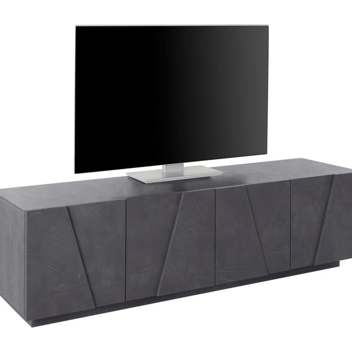 Moderno Porta TV Mobile Ardesia 160 Basso Soggiorno Anta Battente Credenza